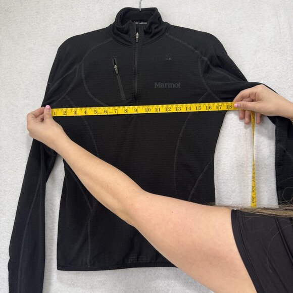 Marmot Pullover Mens Medium Black Polartec Fleece Half Zip Long Sleeve Outdoor - Picture 13 of 14